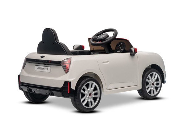 Elektrické autíčko BMW Mini Cooper 12V, biele, USB Vstup s Bluetooth pripojením na MP3 Pre