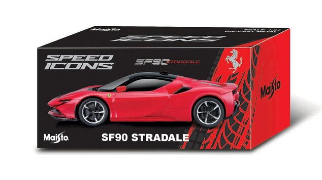 Maisto - Speed Icons - SF90 Stradale, červeno-čierna, 1:64