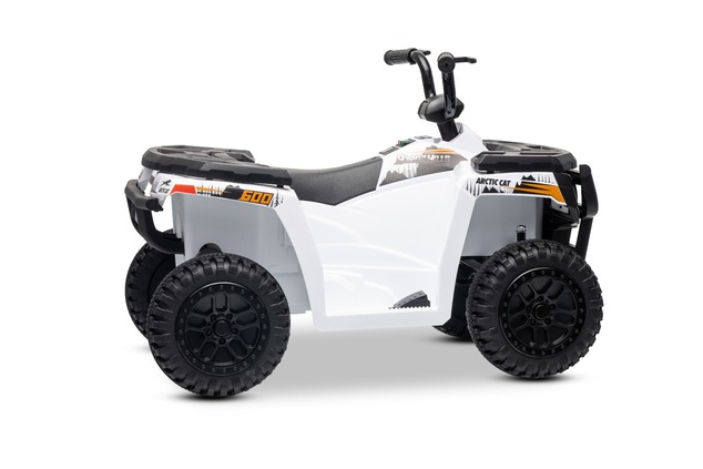 Licencovaná elektrická štvorkolka Arctic Cat 12V so zadným pohonom, biela, LED svetlá, Lít