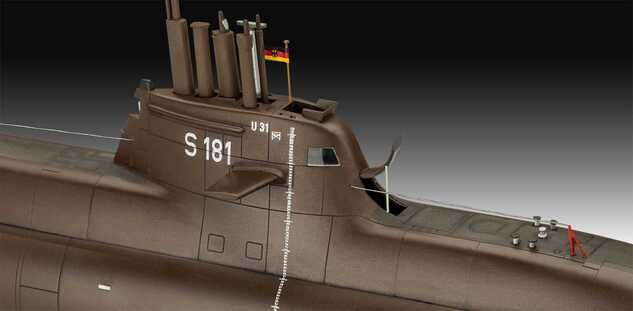 Plastikmodellbausatz U-Boot 05186 - 70 Jahre Bundeswehr: Wilhelm Bauer, Typ 206A, Klasse 2 (1:144