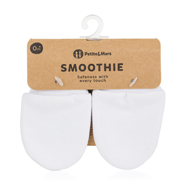PETITE&amp;MARS Rukavičky kojenecké Smoothie Infinity White