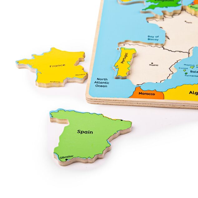 Bigjigs Toys Drevené puzzle mapa Európy 25 dielikov