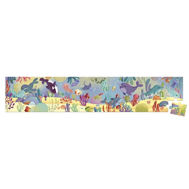Janod Panoramatické puzzle v kufríku Morský svet 36 ks