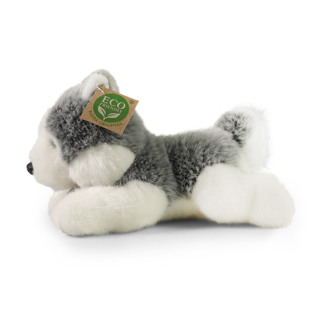 Cane husky di peluche sdraiato 20 cm Eco-Friendly