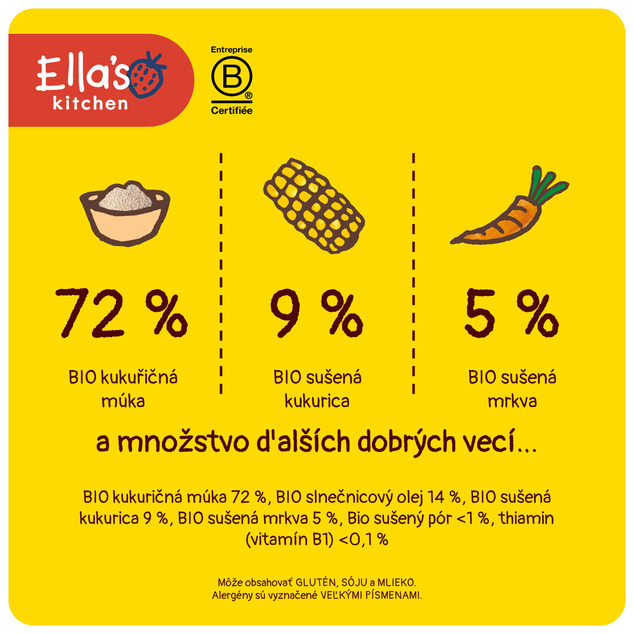 Ella's Kitchen BIO Chrumkavé tyčinky s kukuričkou a mrkvou (16 g)