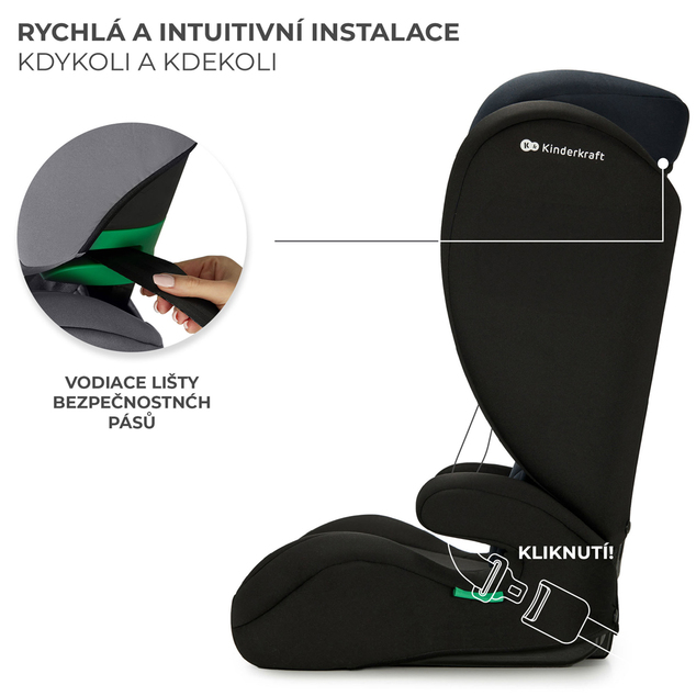 KINDERKRAFT Asiento de coche i-Spark i-Size 100-150 cm Negro