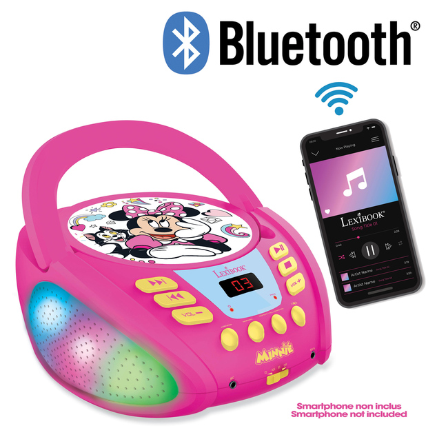 Lexibook Leuchtender Bluetooth-CD-Player Minnie Maus