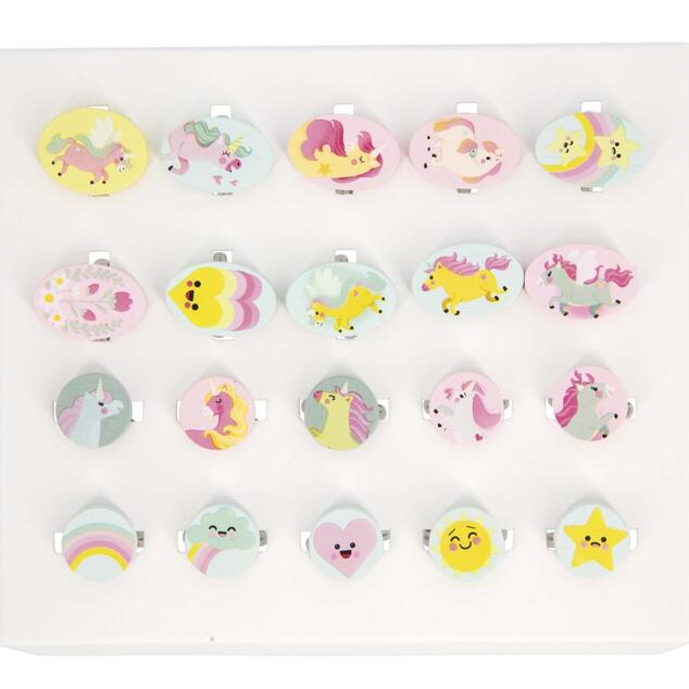 Janod Atelier Unicorno Set di Gioielli Anelli Regolabili 20 pz
