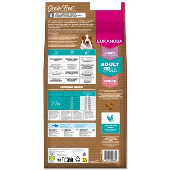 Krmivo EUKANUBA Grain Free Adult Small &amp; Medium rich in ocean fish 12 kg