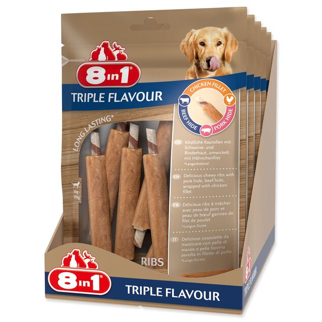 Pochúťka 8in1 Triple Flavour rebierko žuvacie 6ks