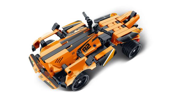 iM.MASTER Stavebnica 2v1 auto na spätné natiahnutie plast 278 dielikov oranžové