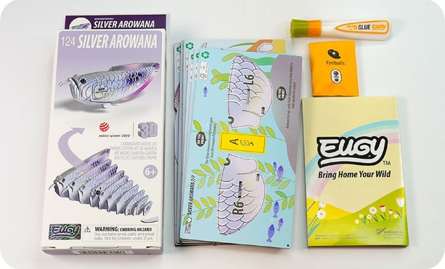 EUGY Arowana srebrna 3D kartonska sestavljanka