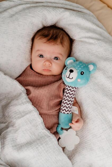 Medvedík babyted pískatko/hryzátko medveď plyš 25cm