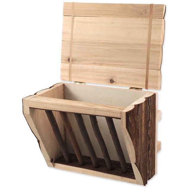 Heuraufe Kleintiere Wald Holz 20x15x17cm