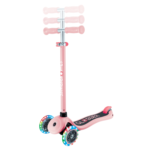Globber detská trojkolesová kolobežka - Primo Lights V2 - Svietiace Kolieska - Pastel Pink