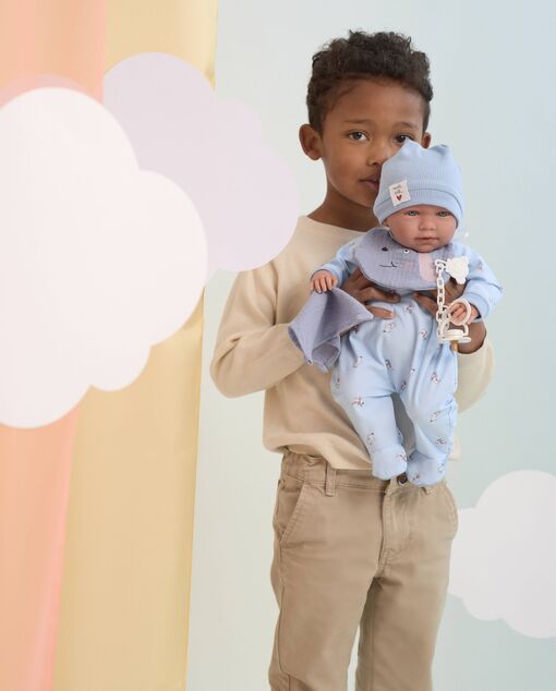 Llorens M741-20 oblečenie pre bábiku bábätko NEW BORN veľkosti 40–42 cm s doplnkami