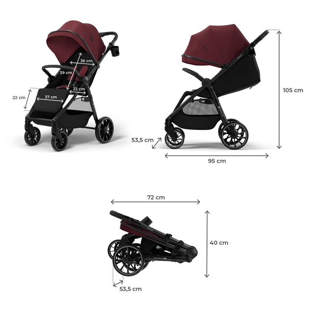 KINDERKRAFT Cărucior sport Grande 2 Dark Ruby