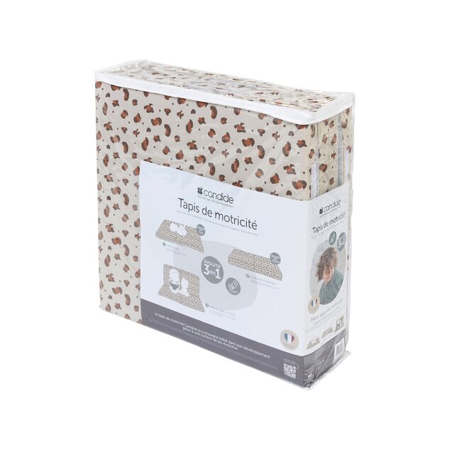 Tappetino da gioco pieghevole imbottito per bambini 3 in 1, Leopardo