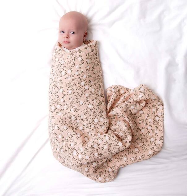 A Little Lovely Company - Mušelínová osuška XL, blossom - dusty pink