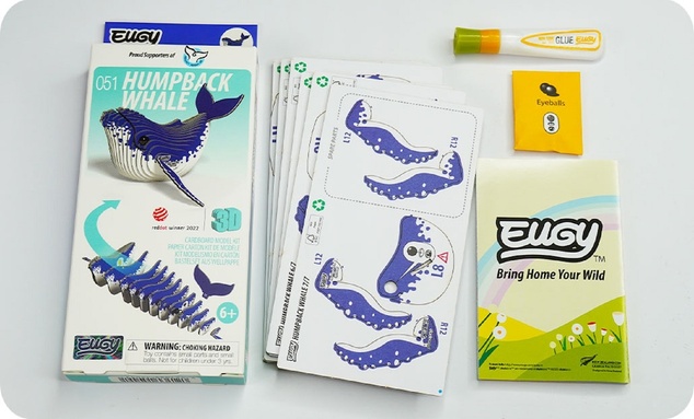 EUGY Megattera 3D puzzle di cartone