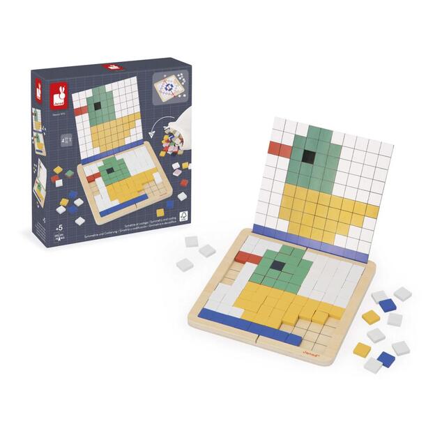 Janod Didattico Gioco educativo simmetria e codifica Mosaico in legno