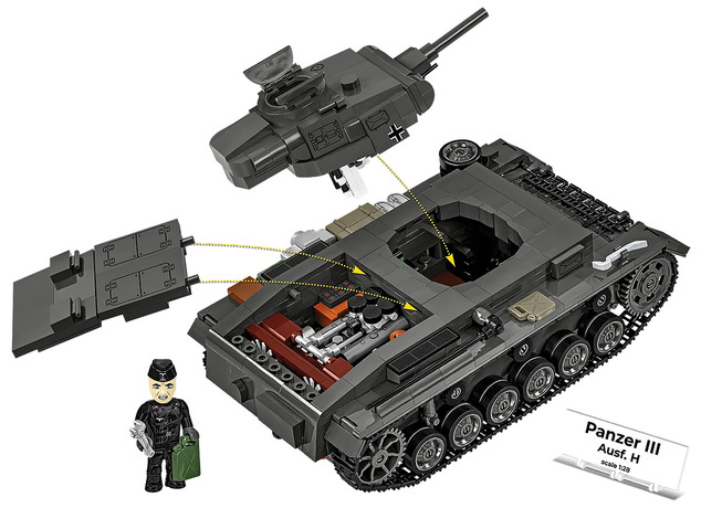 Cobi II WW Panzer III Ausf. H 1:28, 958 k, 1 f