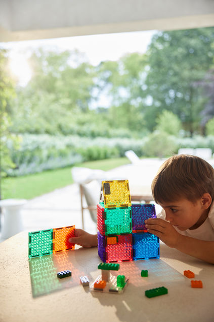 Cleverclixx Mágneses építőkészlet Brick Tiles Pack Intense – 16 db