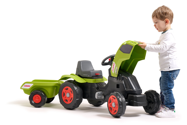 Falk Tractor de pedales Claas Arion 470 con remolque