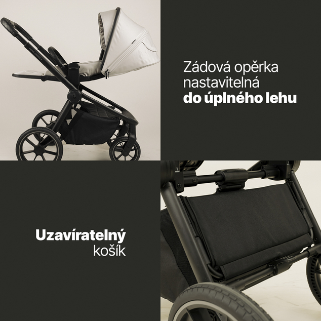 Set športový kočík Move Cross 5 + hlboká korba XL 5 + adaptéry, Boss Grey