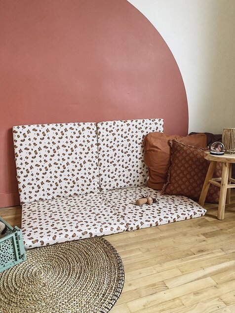 Tappetino da gioco pieghevole imbottito per bambini 3 in 1, Leopardo