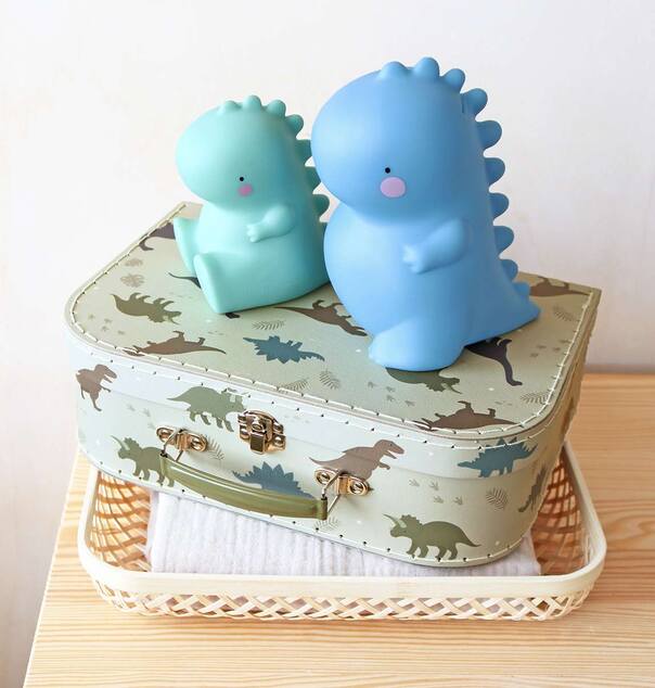 A Little Lovely Company - sada dvoch kartónových kufríkov - dinosaury
