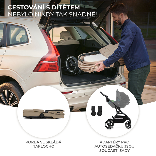 KINDERKRAFT SELECT Cochecito combinado Yoxi 2en1 Sand Beige