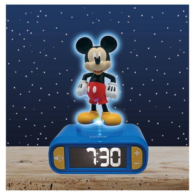Lexibook Budík s nočným 3D svetlom Myšiak Mickey
