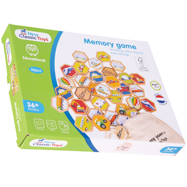 New Classic Toys Drevené pexeso - dopravné prostriedky