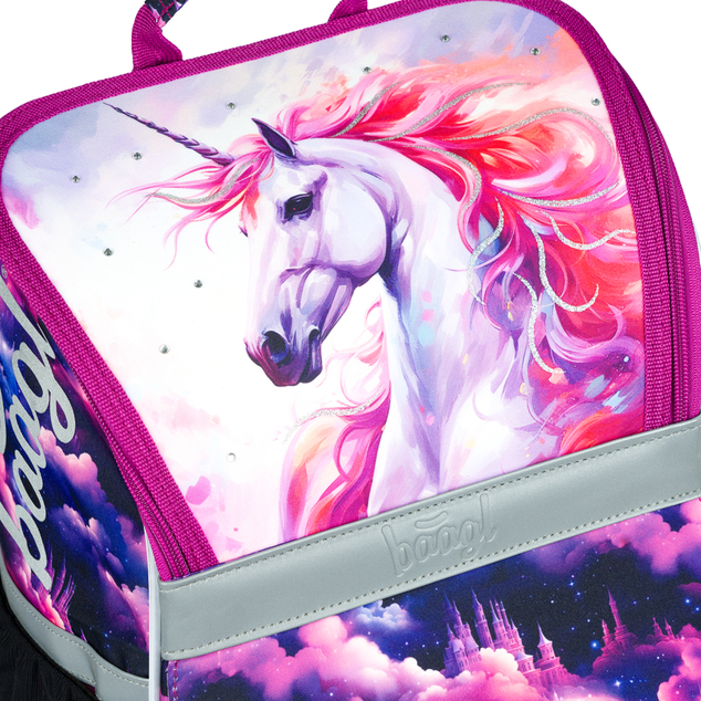BAAGL SADA 3 Zippy Einhorn Königreich: Aktentasche, Federmäppchen, Tasche