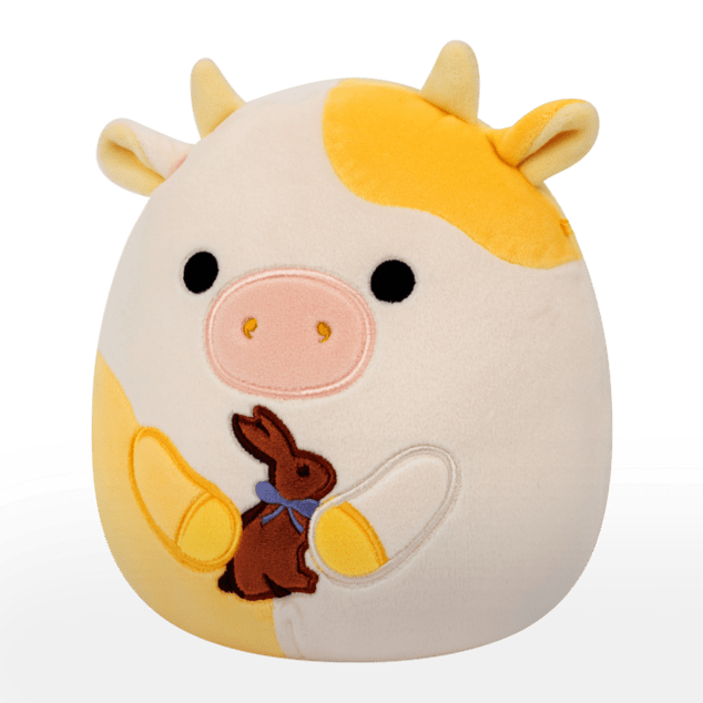 SQUISHMALLOWS Rumena kravica s čoko zajčkom - Bodie