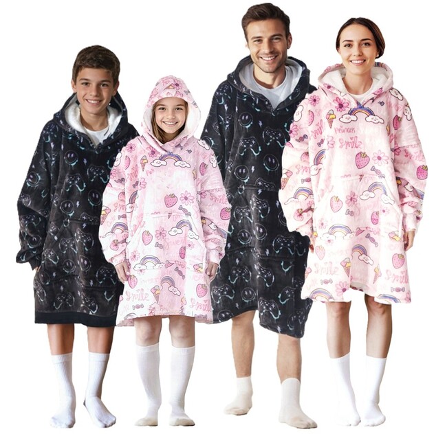 Cozy Noxxiez CH340 PC hráč potlač - hrejivá televízna mikinová deka s kapucňou pre deti 7
