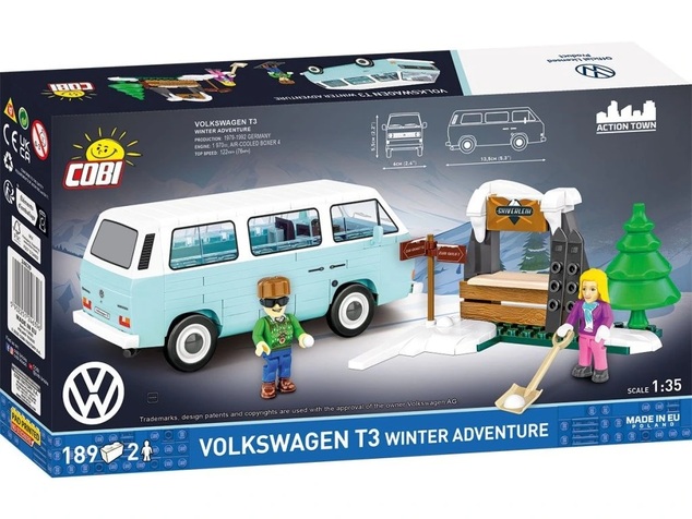 Cobi 24639 Volkswagen T3 zimné dobrodružstvo, 1:35, 189 k, 2 f