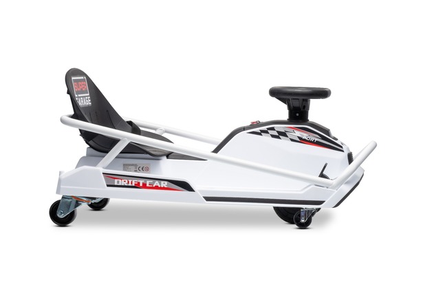 Beneo Motors Go-Kart da drift 24V, bianca, 300W Motore Brushless, Batteria al litio, Dr