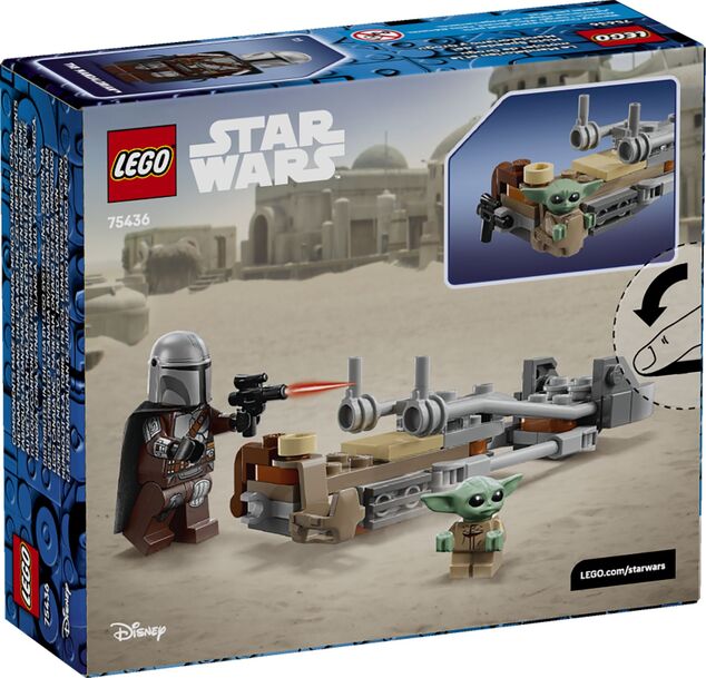 LEGO® Star Wars™ 75436 Mandalorian, Grogu a spídrová motorka