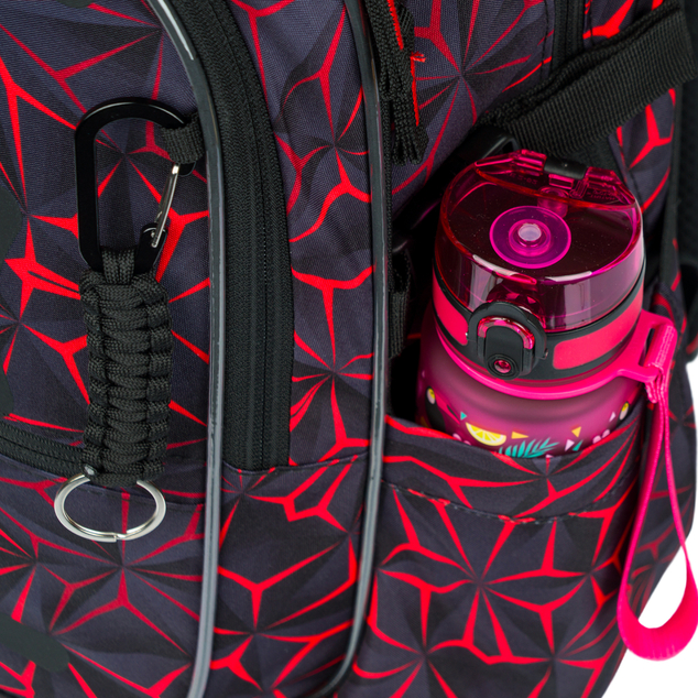 BAAGL SADA 3 Rotes Polygon: Rucksack, Waschbeutel, Tasche