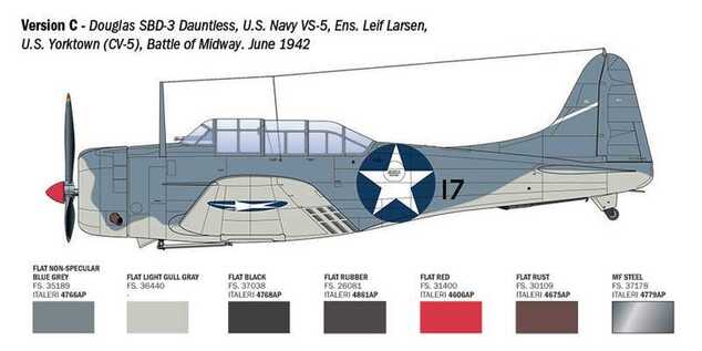Model Kit letadlo 2841 - USN SBD-3 DAUNTLESS (1:48)