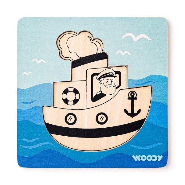 Woody Puzzle Baby - loďka