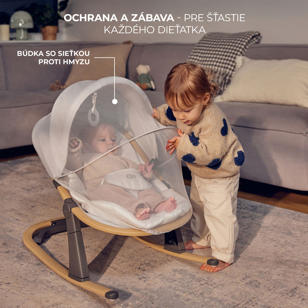 KINDERKRAFT Hamaca Elsu Grey, hasta 9kg