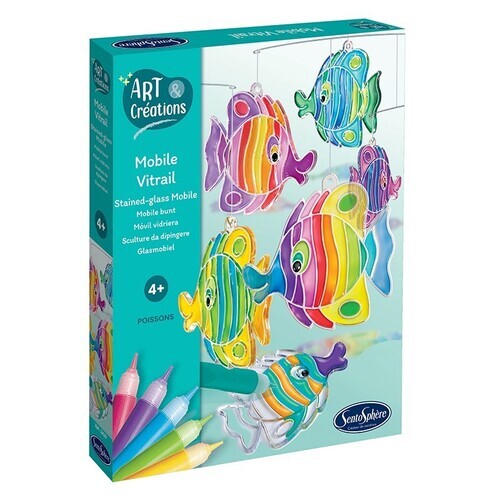 SENTOSPHERE Kreativset Glasmalerei-Karussell Fische
