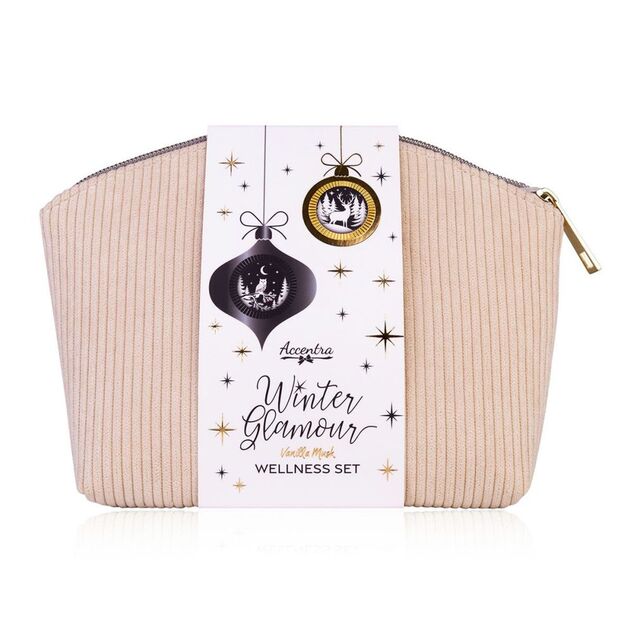 ACCENTRA Set za kupanje Winter Glamour u kozmetičkoj torbici Vanilija i mošus 2x 100ml + 15