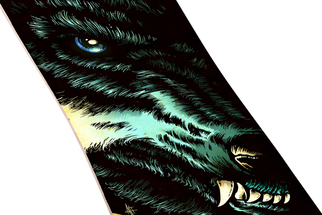 Longboard Street Surfing FREERIDE 39” CURVE Wolf - Künstlerserie
