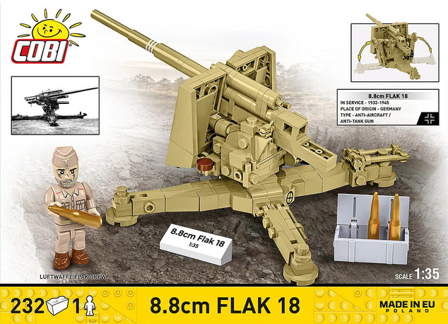Cobi 8.8 cm Flak 18 légvédelmi ágyú (DAK), 1:35