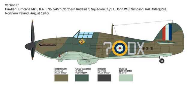 Model Kit letadlo 2838 - Hurricane Mk.I aces (1:48)