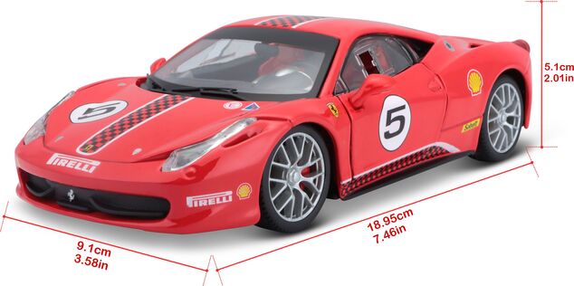 Bburago 1:24 Ferrari Racing 458 Challenge Rot